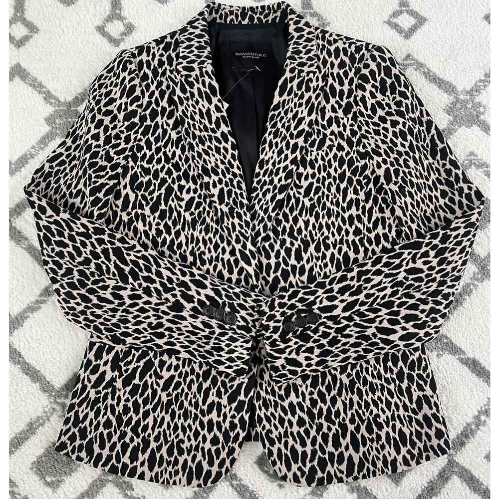 BANANA REPUBLIC Leopard Classic Stretch Twill Blazer Jacket - Picture 10 of 15